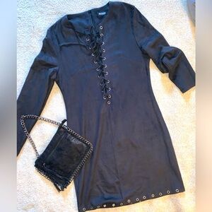 Missguided Suede lace-up mini dress